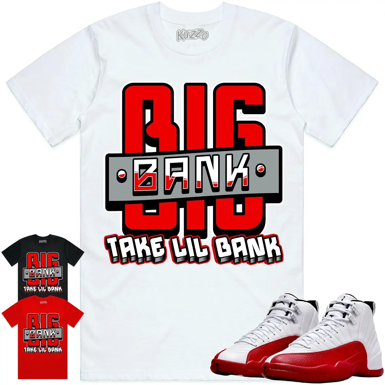 Jordan 12 Cherry 12s Shirt to Match - RED BIG BANK