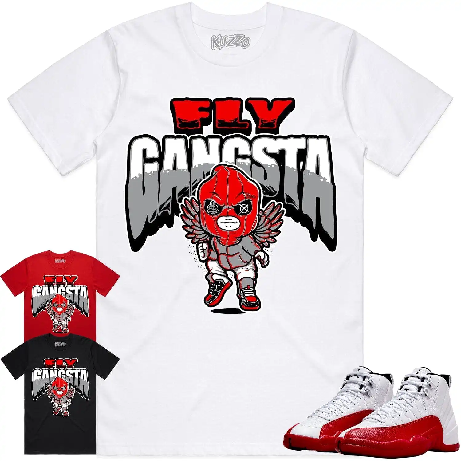 Jordan 12 Cherry 12s Shirt to Match - RED FLY GANGSTA