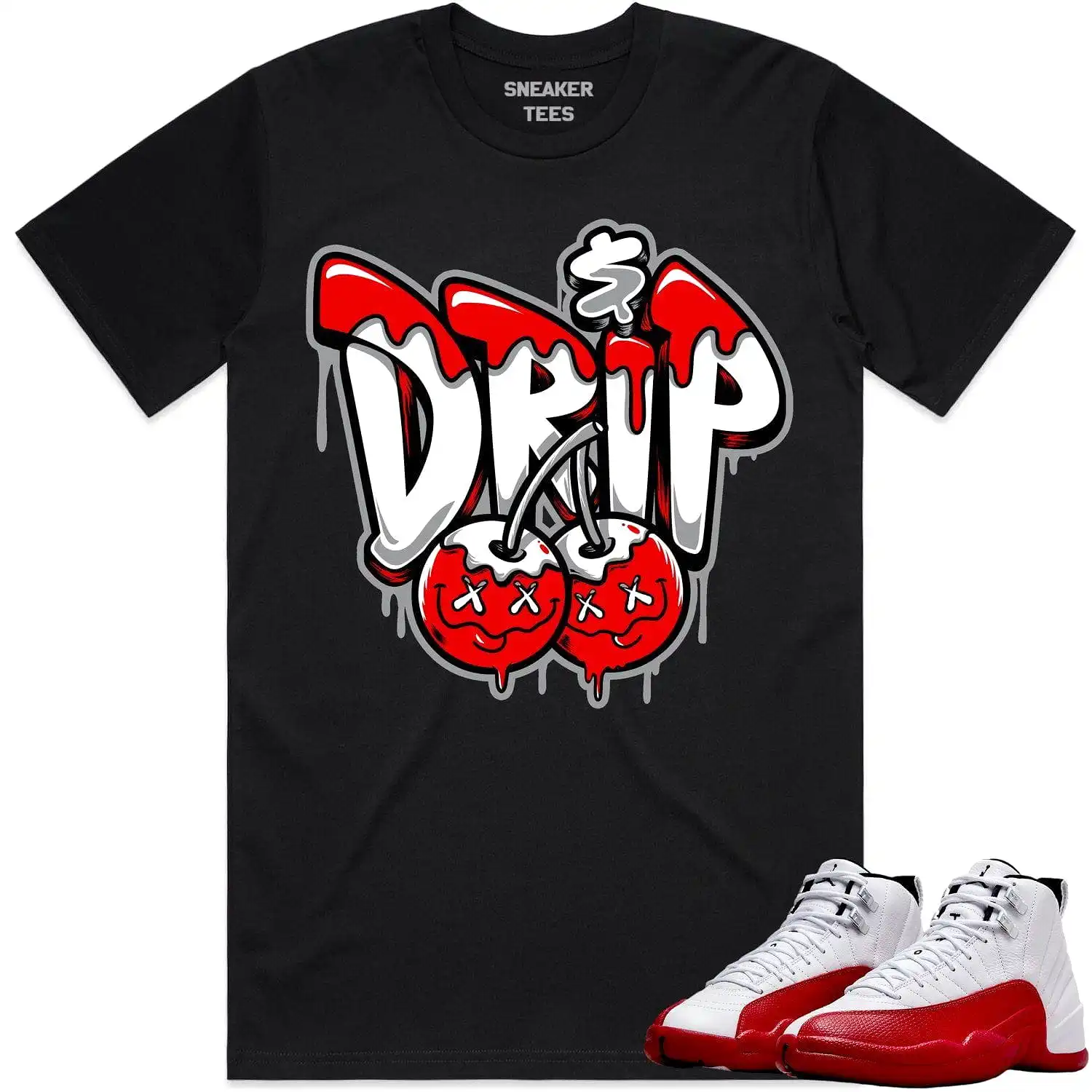 Jordan 12 Cherry 12s Shirt to Match - RED MONEY DRIP