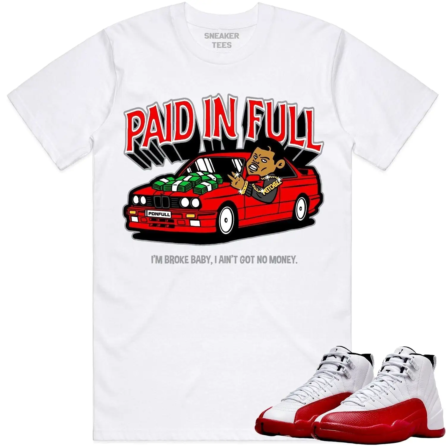 Jordan 12 Cherry 12s Shirt to Match - RED PAID