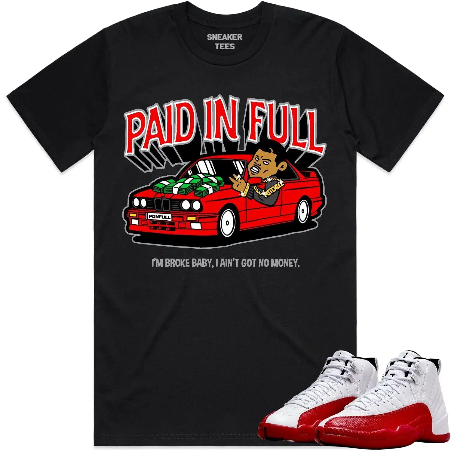 Jordan 12 Cherry 12s Shirt to Match - RED PAID