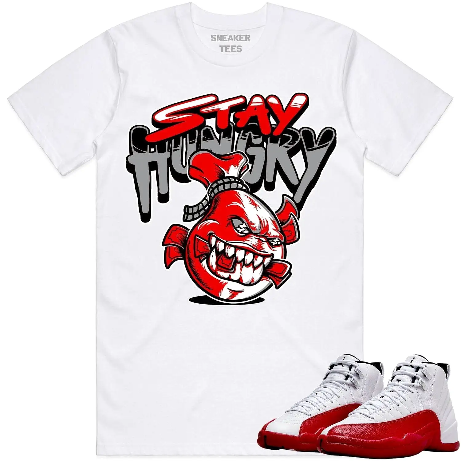 Jordan 12 Cherry 12s Shirt to Match - RED STAY HUNGRY