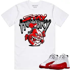 Jordan 12 Cherry 12s Shirt to Match - RED STAY HUNGRY