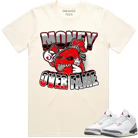 Jordan 3 White Cement 3s Shirt to Match - RED MOF