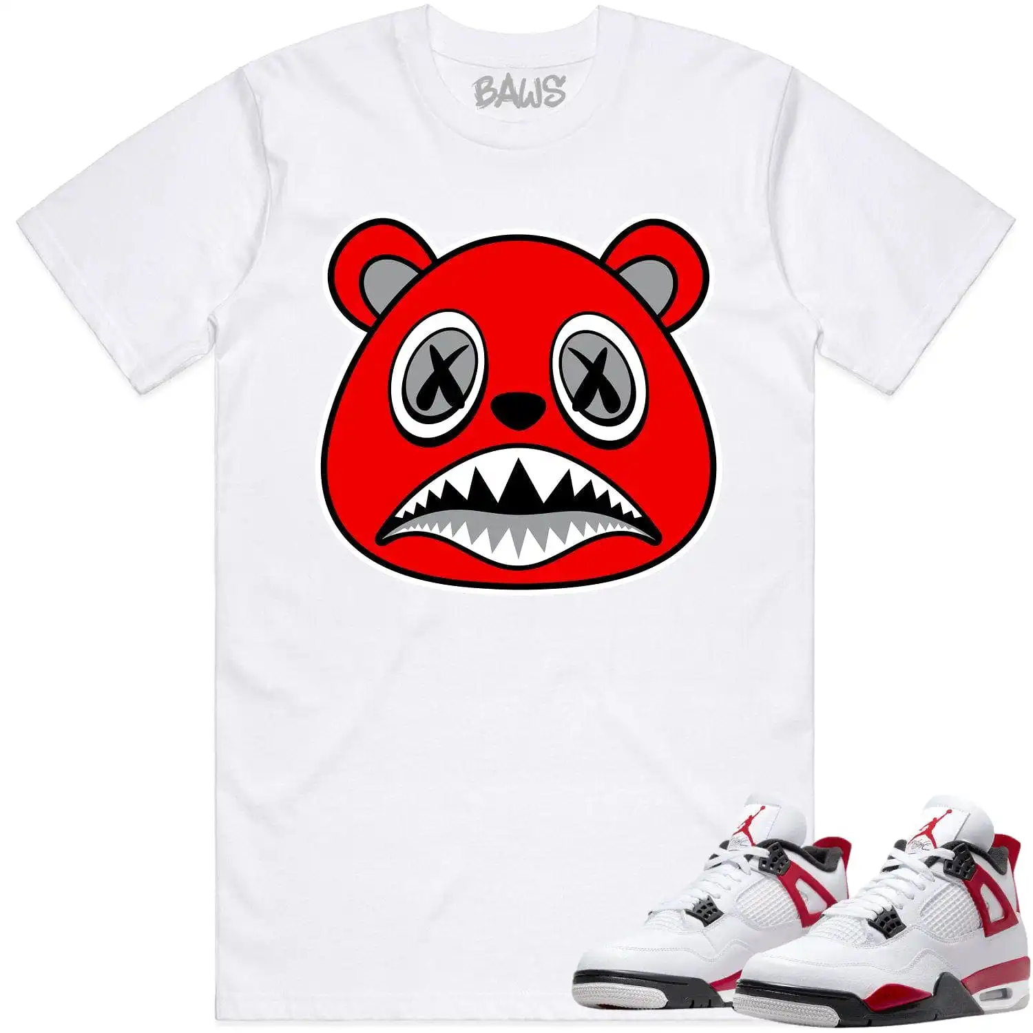 Jordan 4 Red Cement 4s Shirt to Match - ANGRY BAWS BEAR