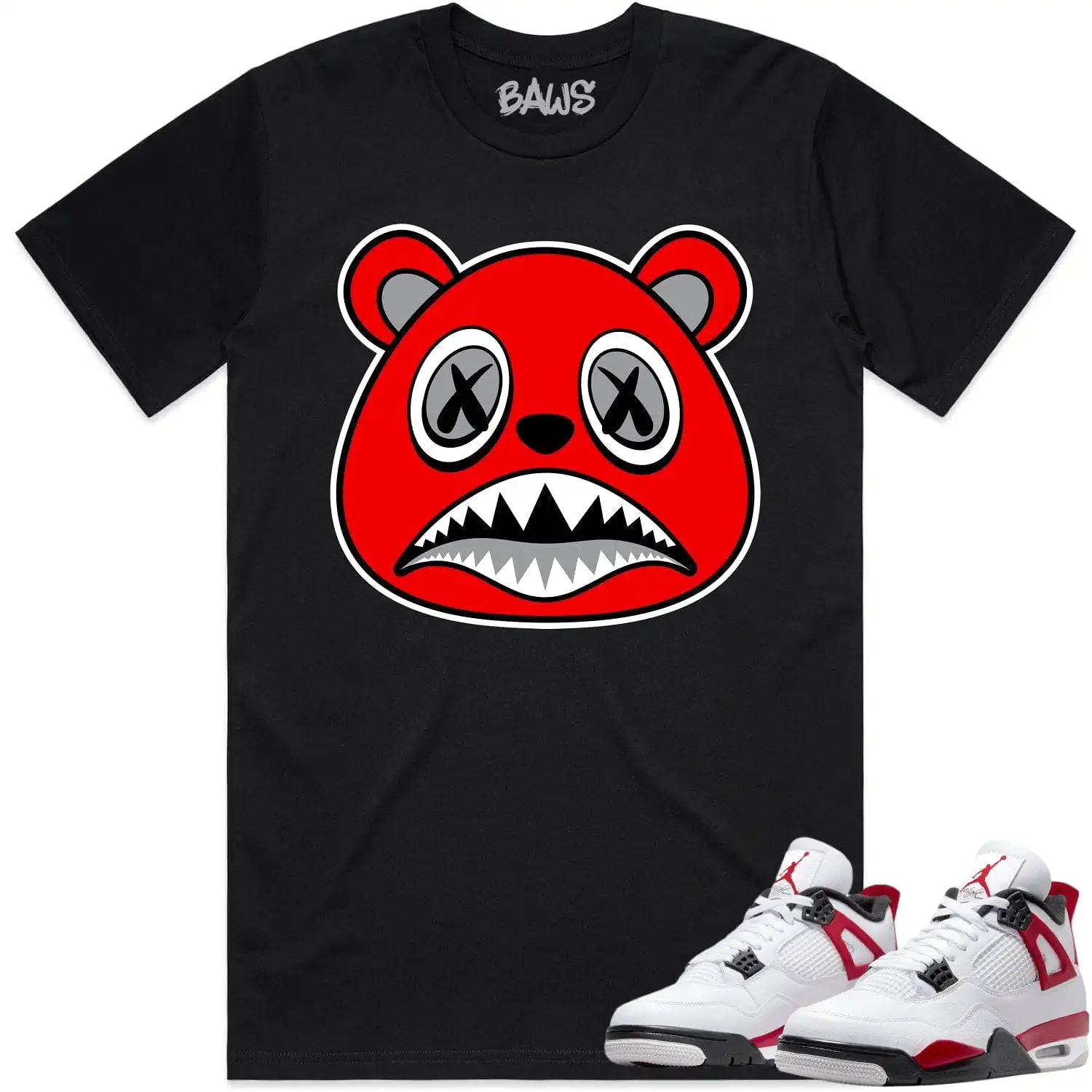 Jordan 4 Red Cement 4s Shirt to Match - ANGRY BAWS BEAR