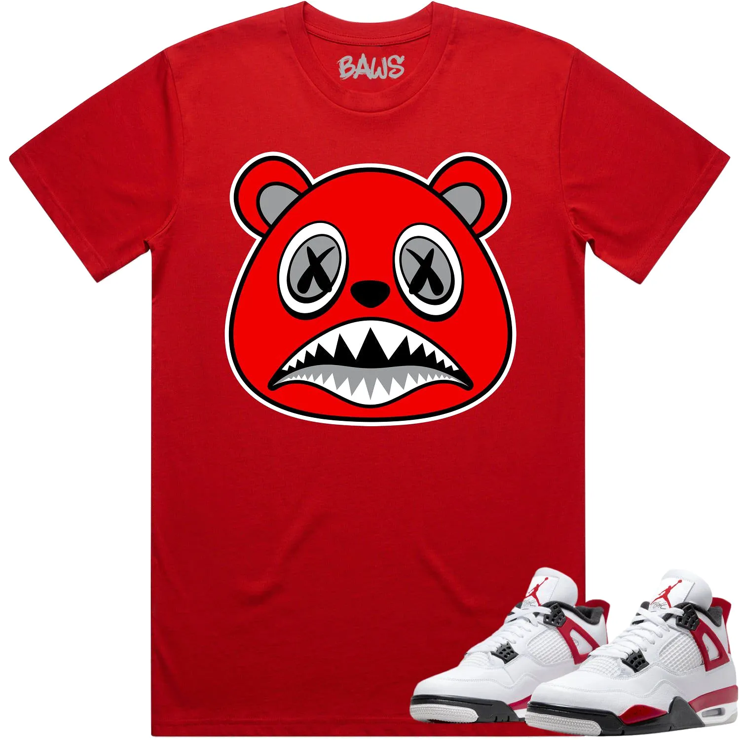 Jordan 4 Red Cement 4s Shirt to Match - ANGRY BAWS BEAR