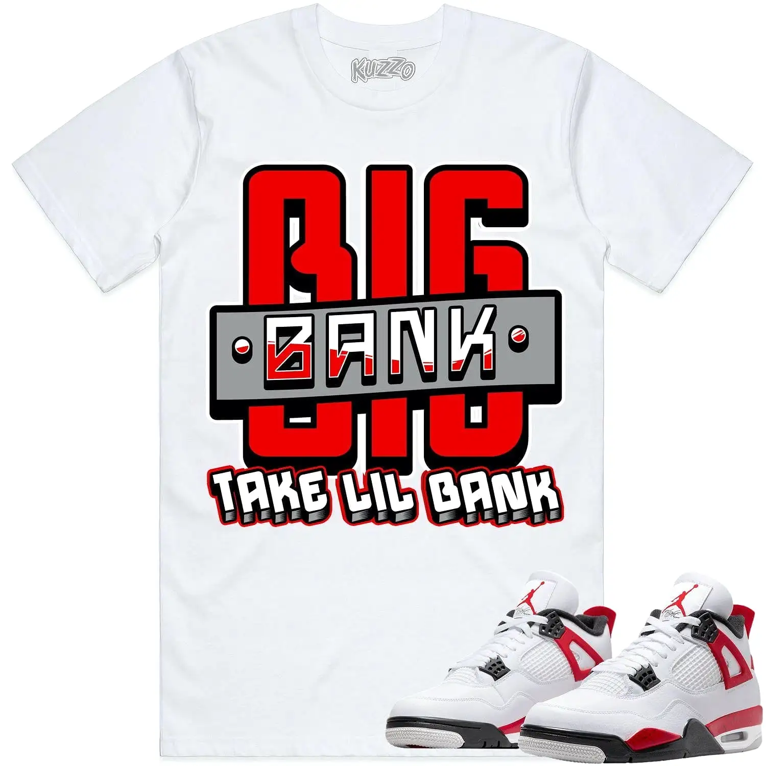 Jordan 4 Red Cement 4s Shirt to Match - RED BIG BANK