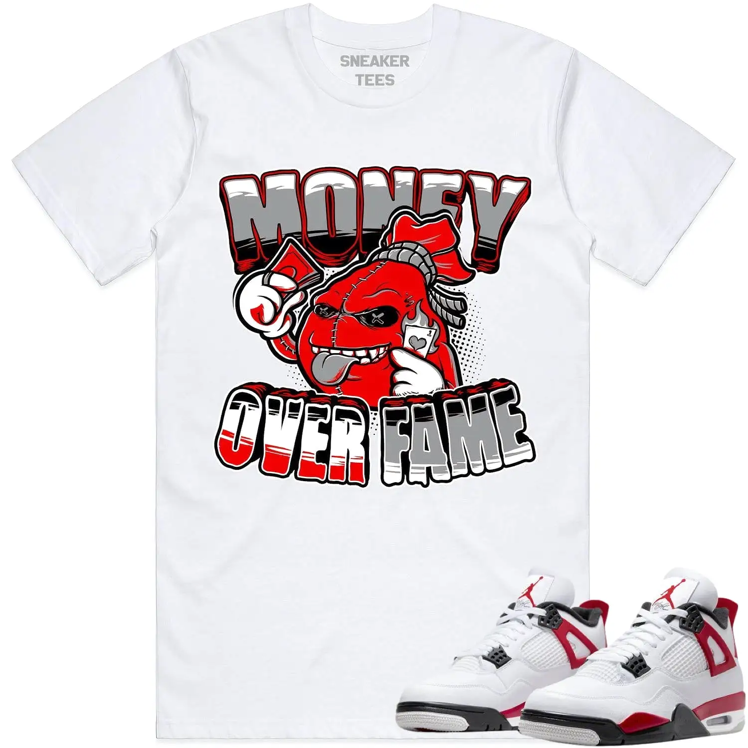 Jordan 4 Red Cement 4s Shirt to Match - RED MOF