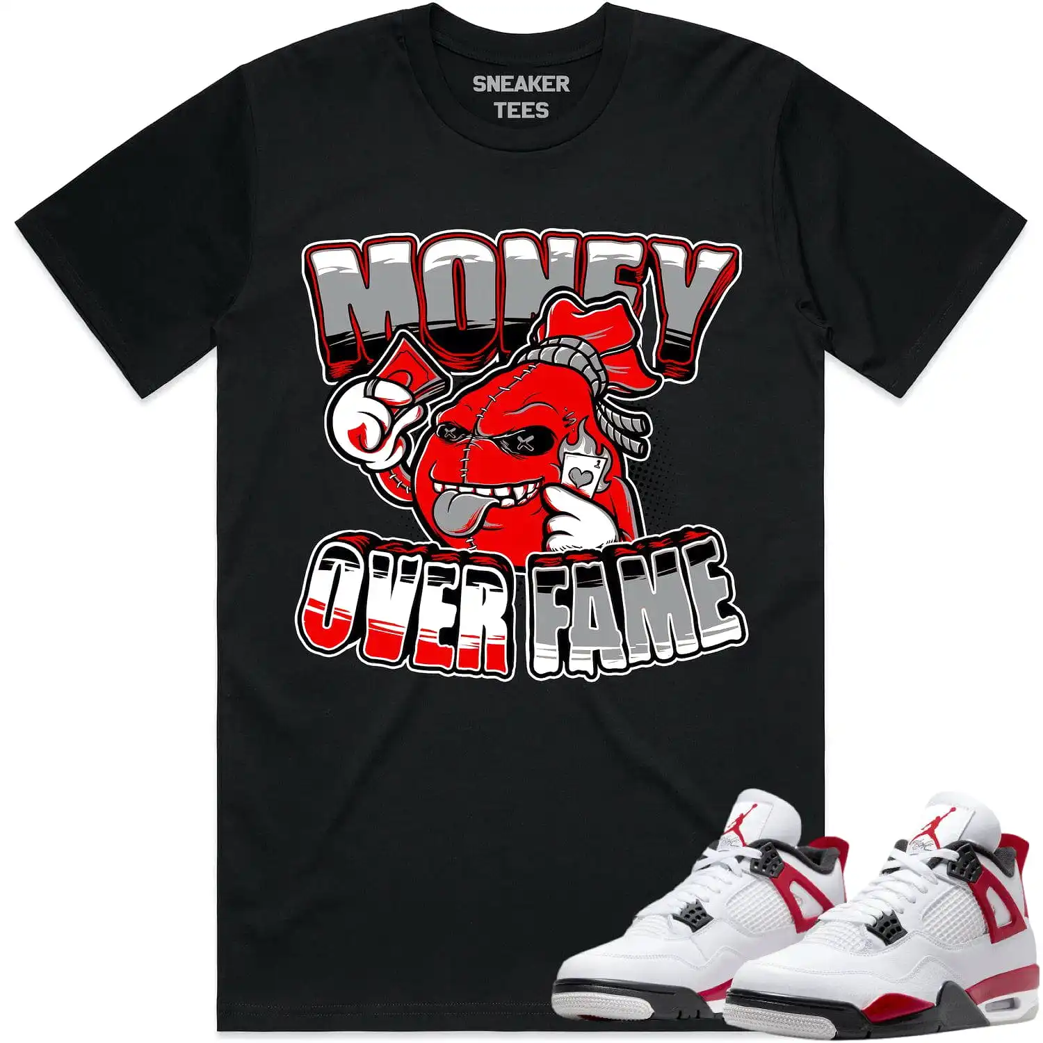 Jordan 4 Red Cement 4s Shirt to Match - RED MOF