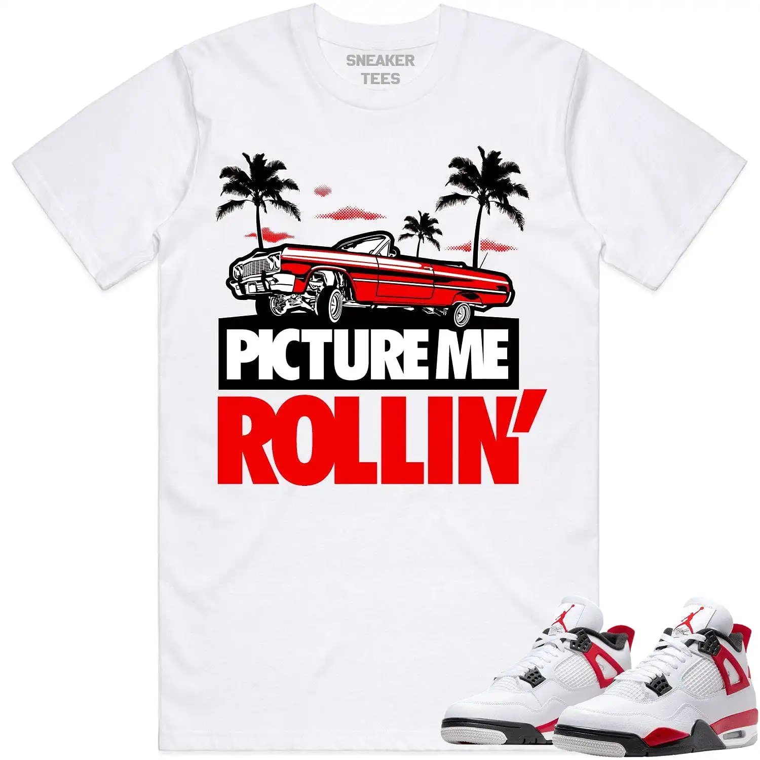 Jordan 4 Red Cement 4s Shirt to Match - RED PMR