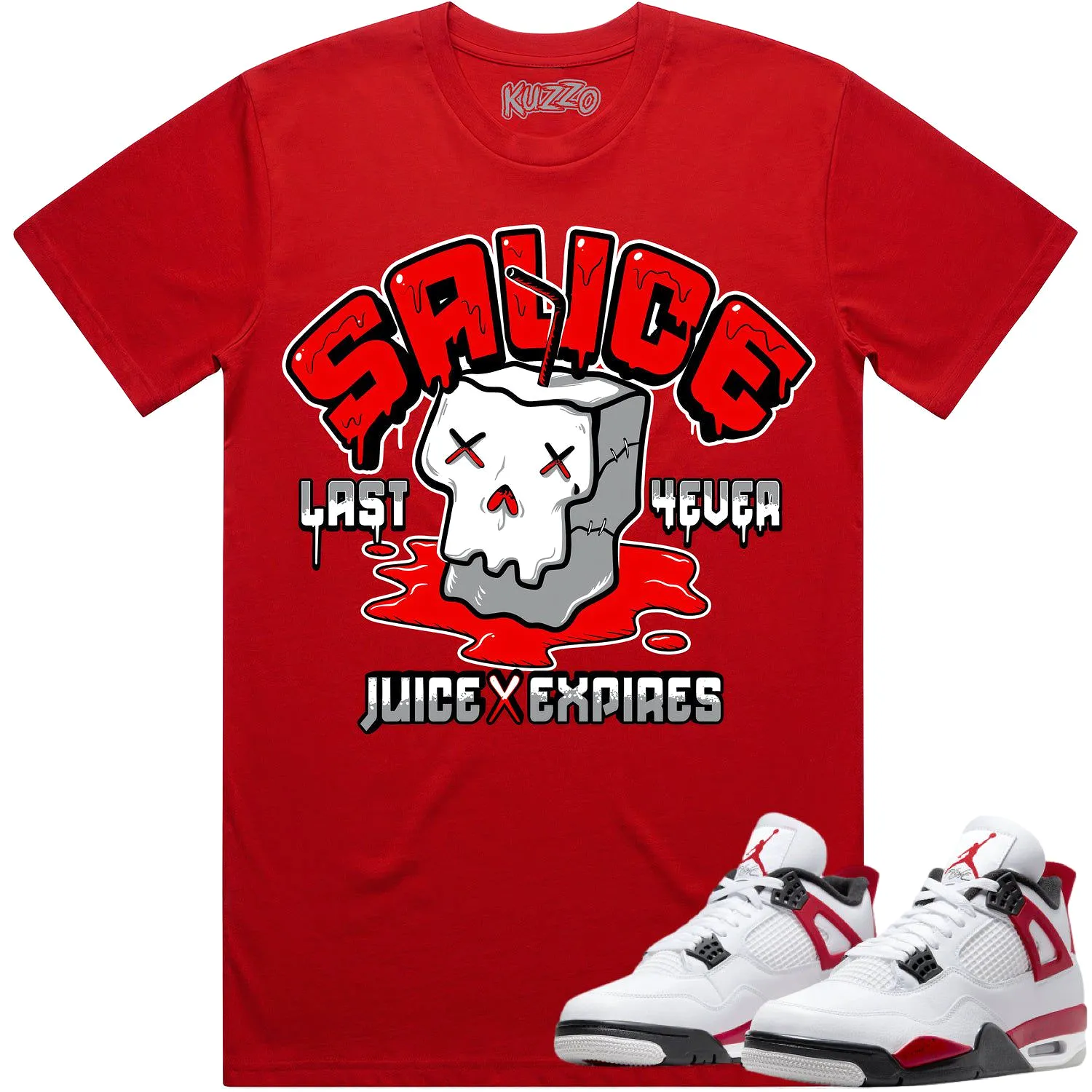 Jordan 4 Red Cement 4s Shirt to Match - RED SAUCE