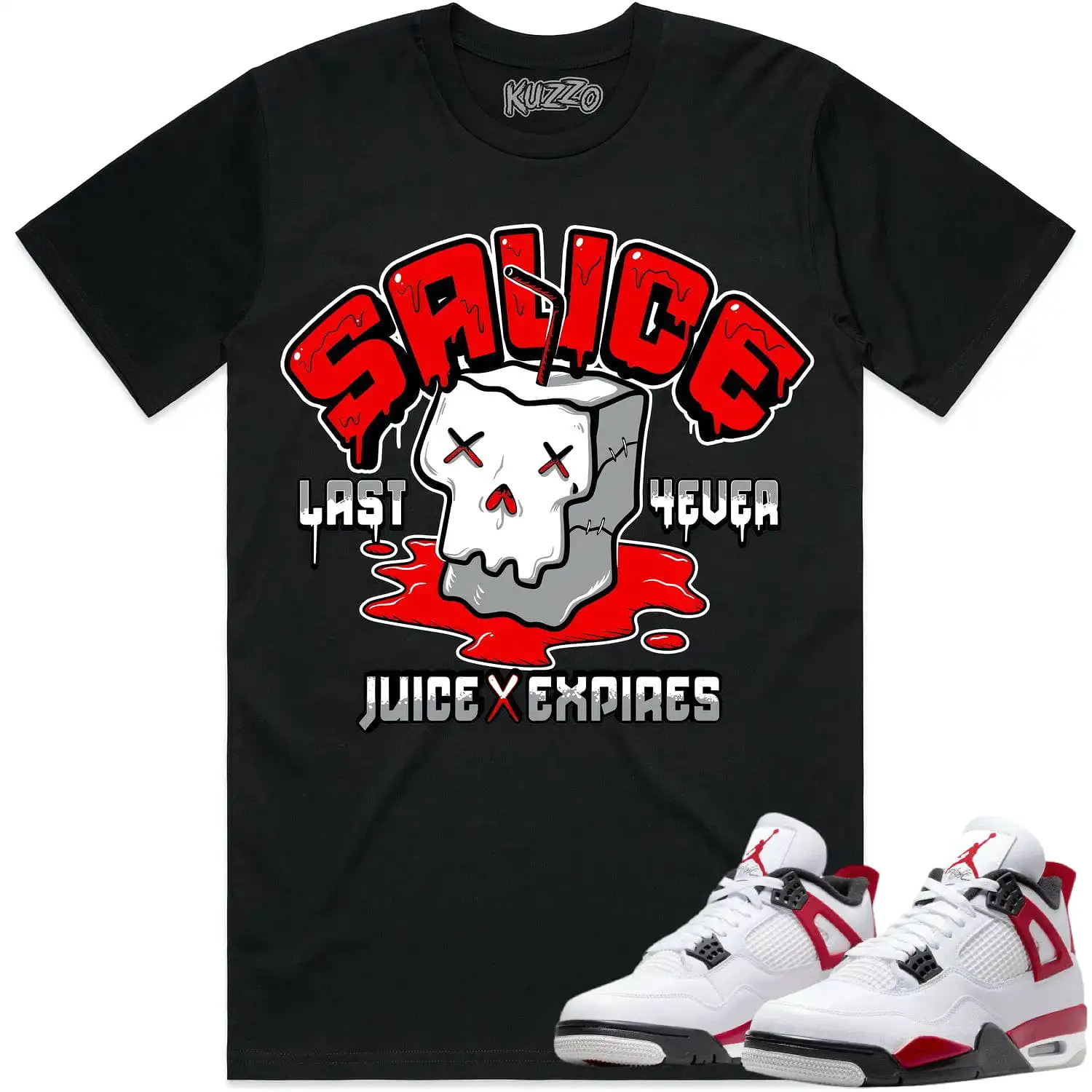 Jordan 4 Red Cement 4s Shirt to Match - RED SAUCE