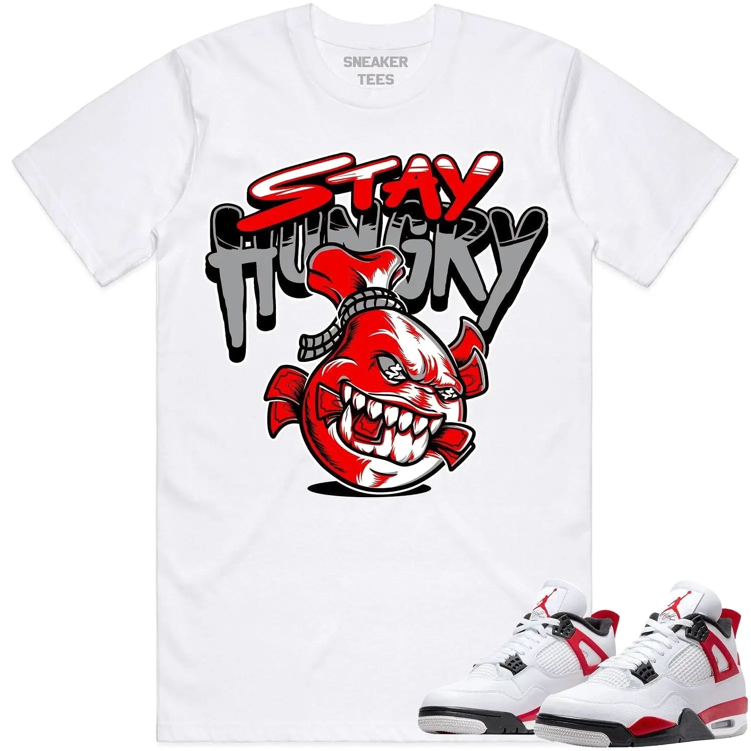 Jordan 4 Red Cement 4s Shirt to Match - RED STAY HUNGRY