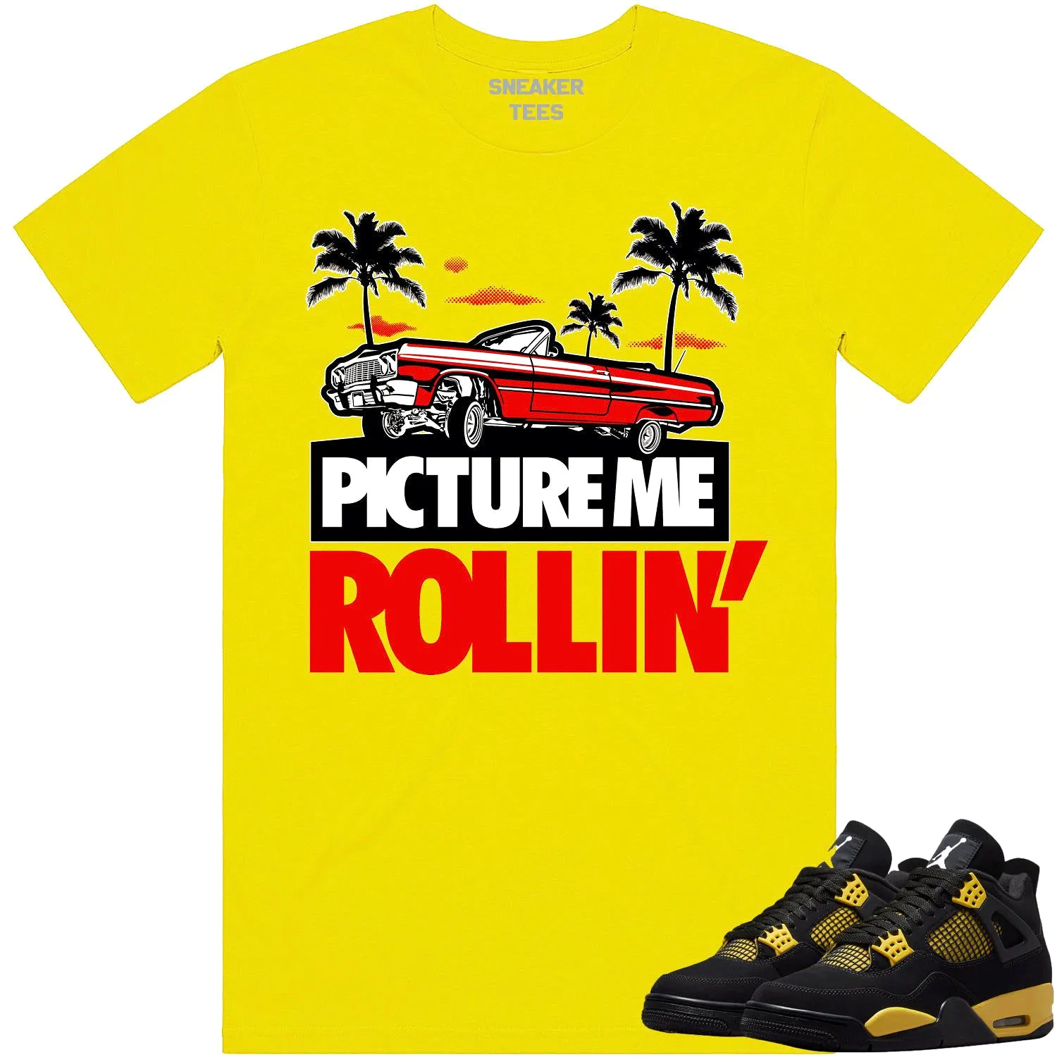 Jordan 4 Thunder 4s Shirt to Match - RED PMR