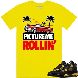 Jordan 4 Thunder 4s Shirt to Match - RED PMR