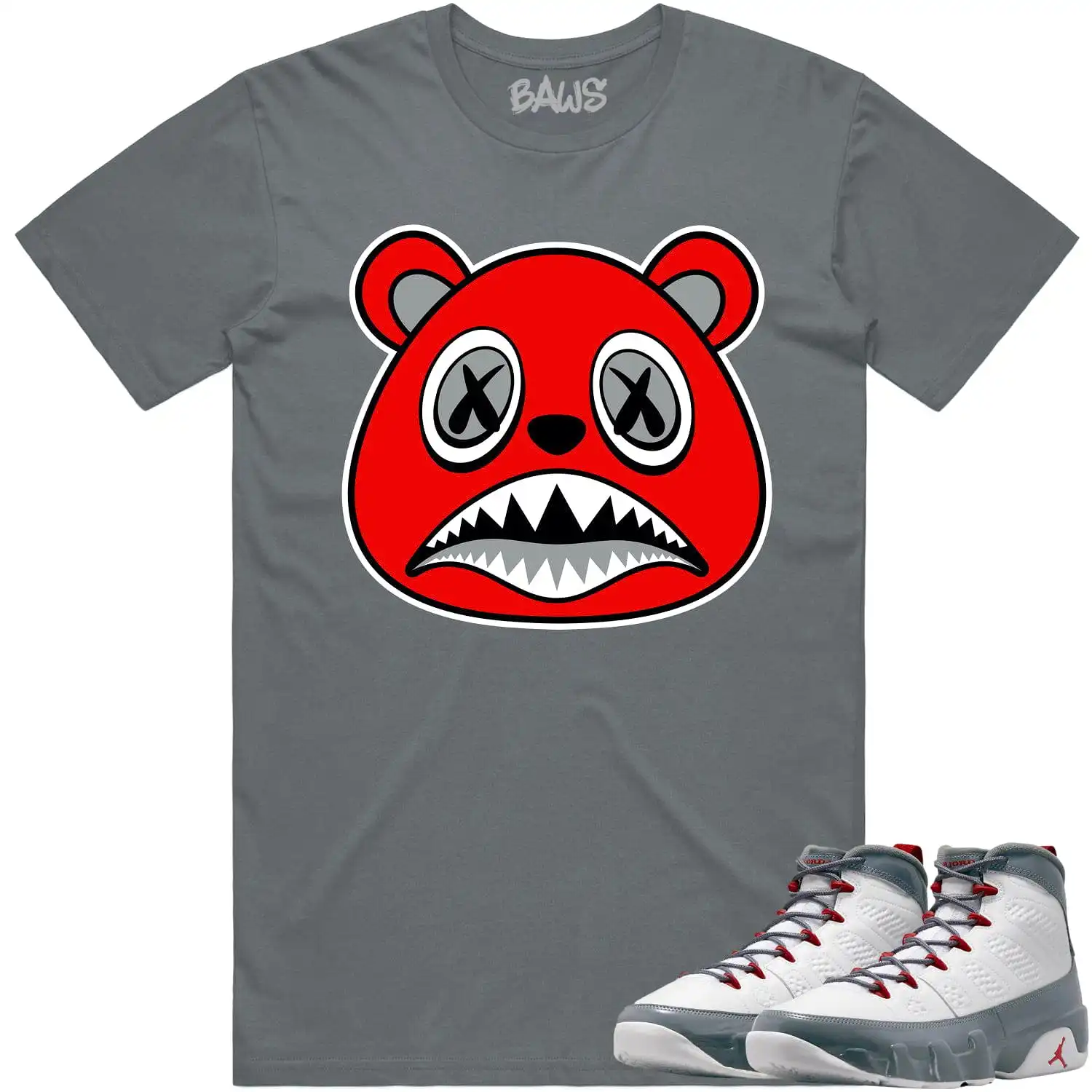 Jordan 9 Fire Red 9s Shirt to Match - ANGRY BAWS BEAR