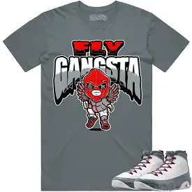 Jordan 9 Fire Red 9s Shirt to Match - RED FLY GANGSTA