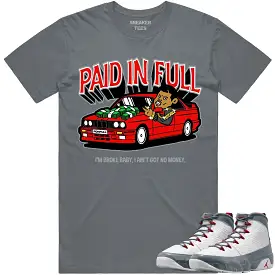 Jordan 9 Fire Red 9s Shirt to Match - RED PAID