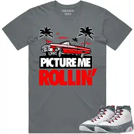 Jordan 9 Fire Red 9s Shirt to Match - RED PMR