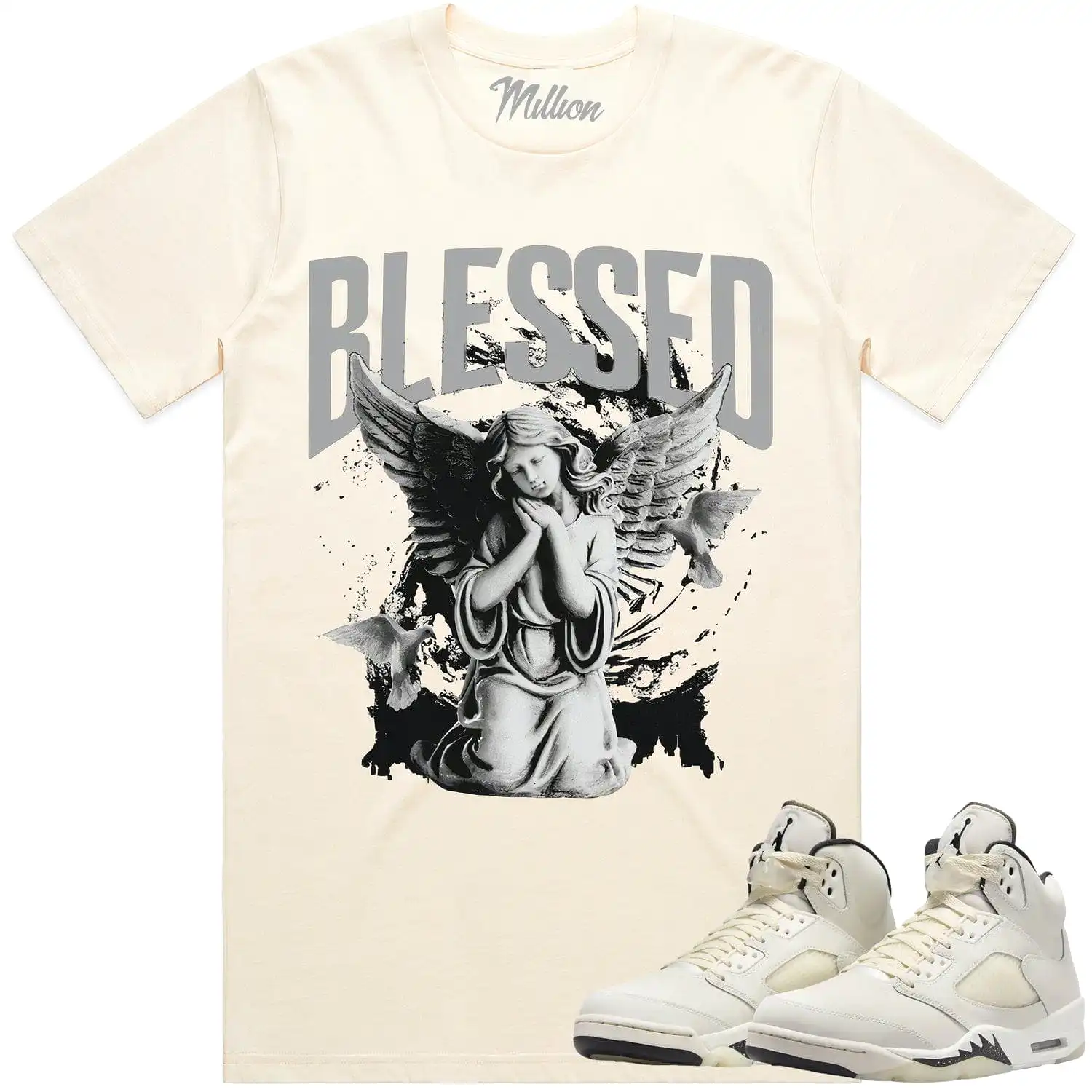 Jordan Retro 5 Sail 5s Shirt to Match - BLESSED