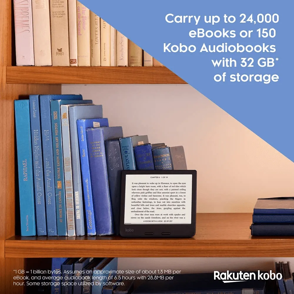 Kobo Libra 2 eBook Reader 7 Display Digital Text Reader Touchscreen Wireless LAN/ Bluetooth/USB 32 GB Flash Black