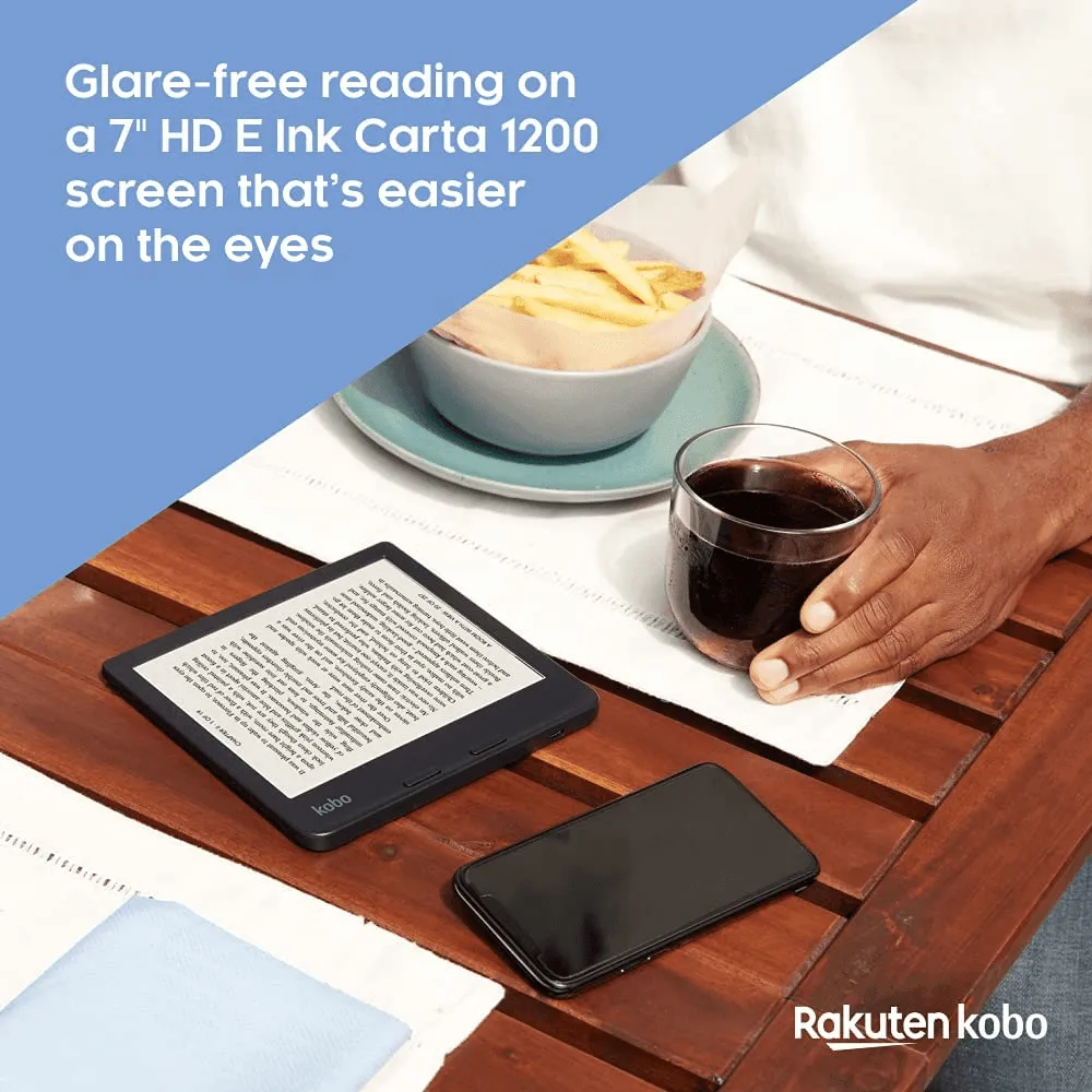 Kobo Libra 2 eBook Reader 7 Display Digital Text Reader Touchscreen Wireless LAN/ Bluetooth/USB 32 GB Flash Black