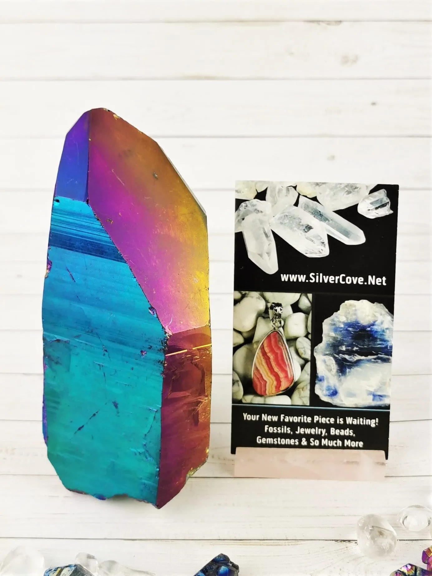 Large Titanium Aura Quartz Point