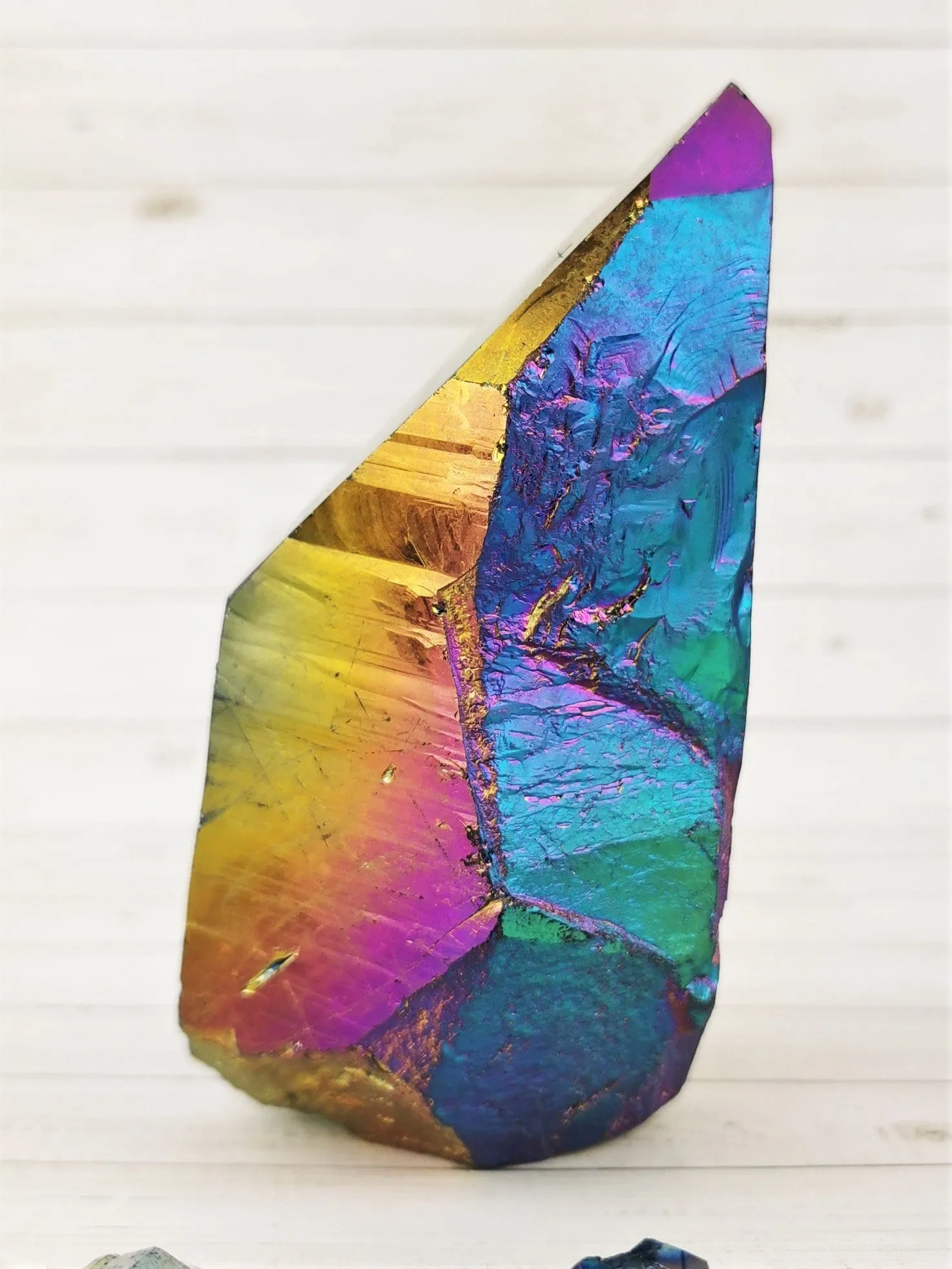 Large Titanium Aura Quartz Point