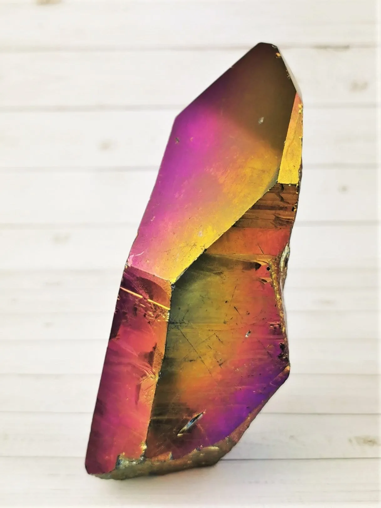 Large Titanium Aura Quartz Point