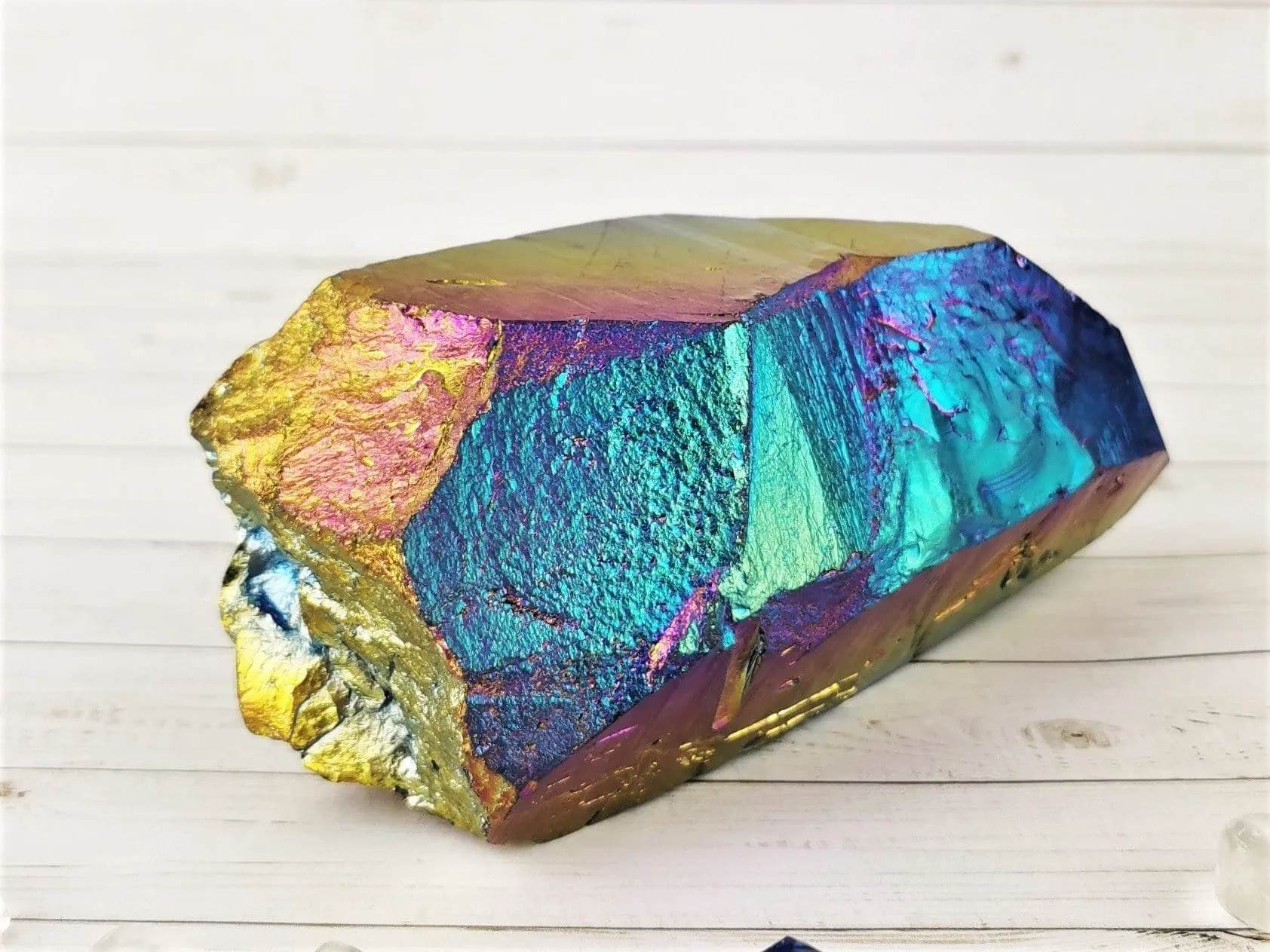 Large Titanium Aura Quartz Point