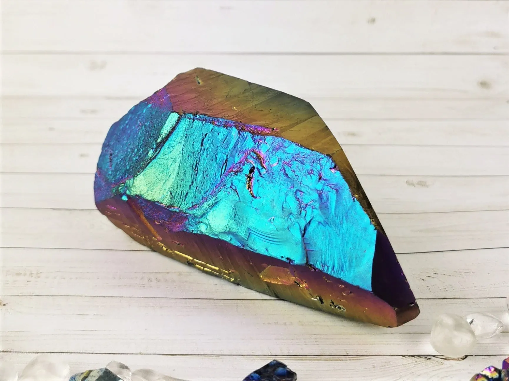 Large Titanium Aura Quartz Point