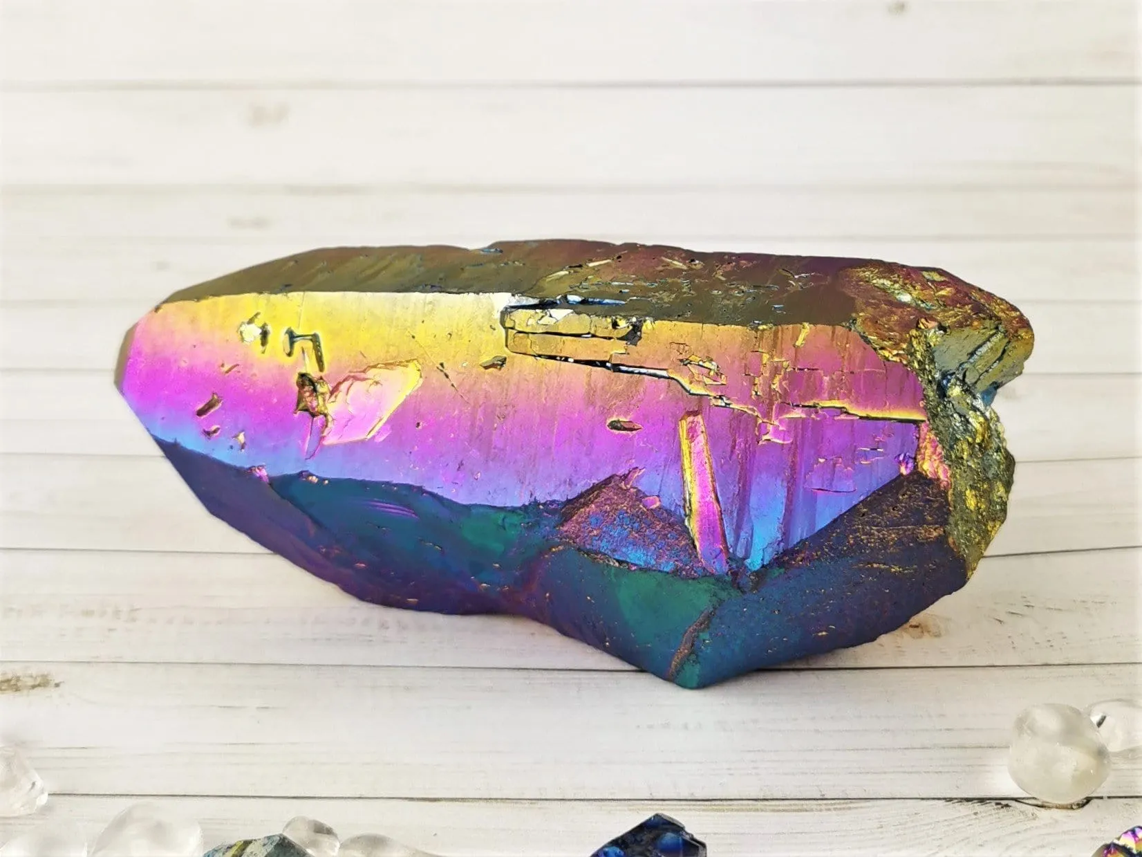 Large Titanium Aura Quartz Point