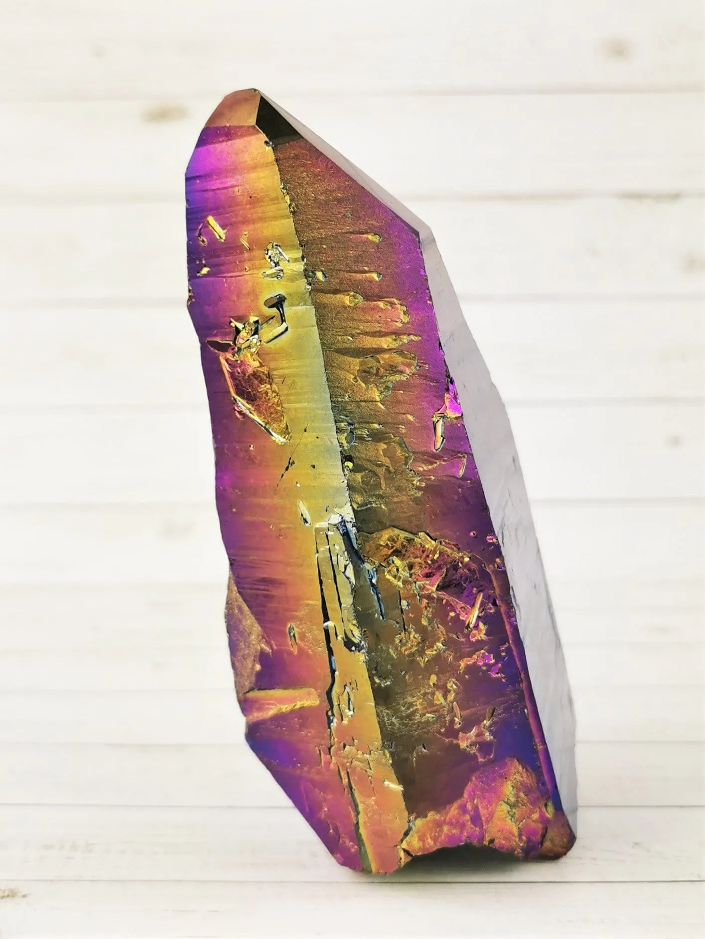 Large Titanium Aura Quartz Point