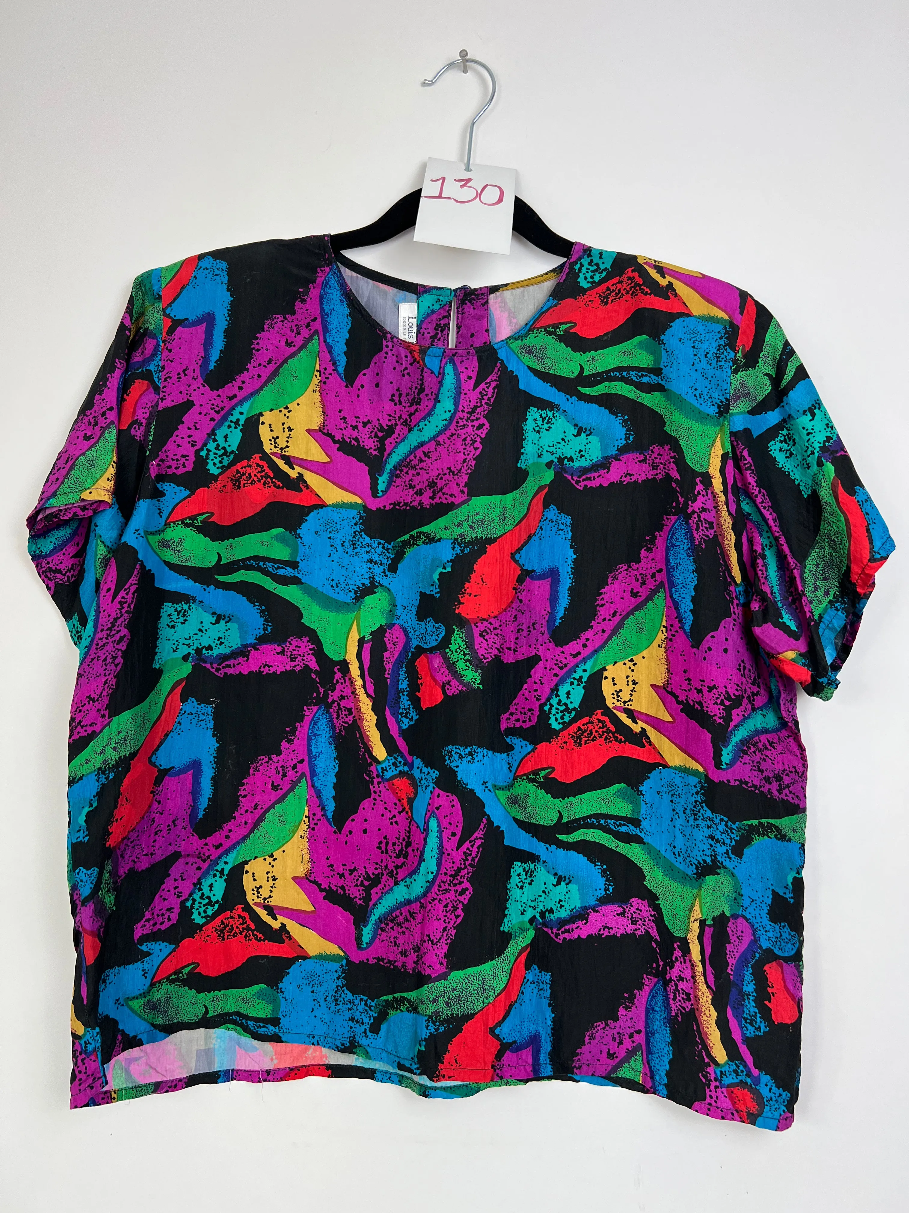 Live: 130 Funky 80's Print Silk Blouse