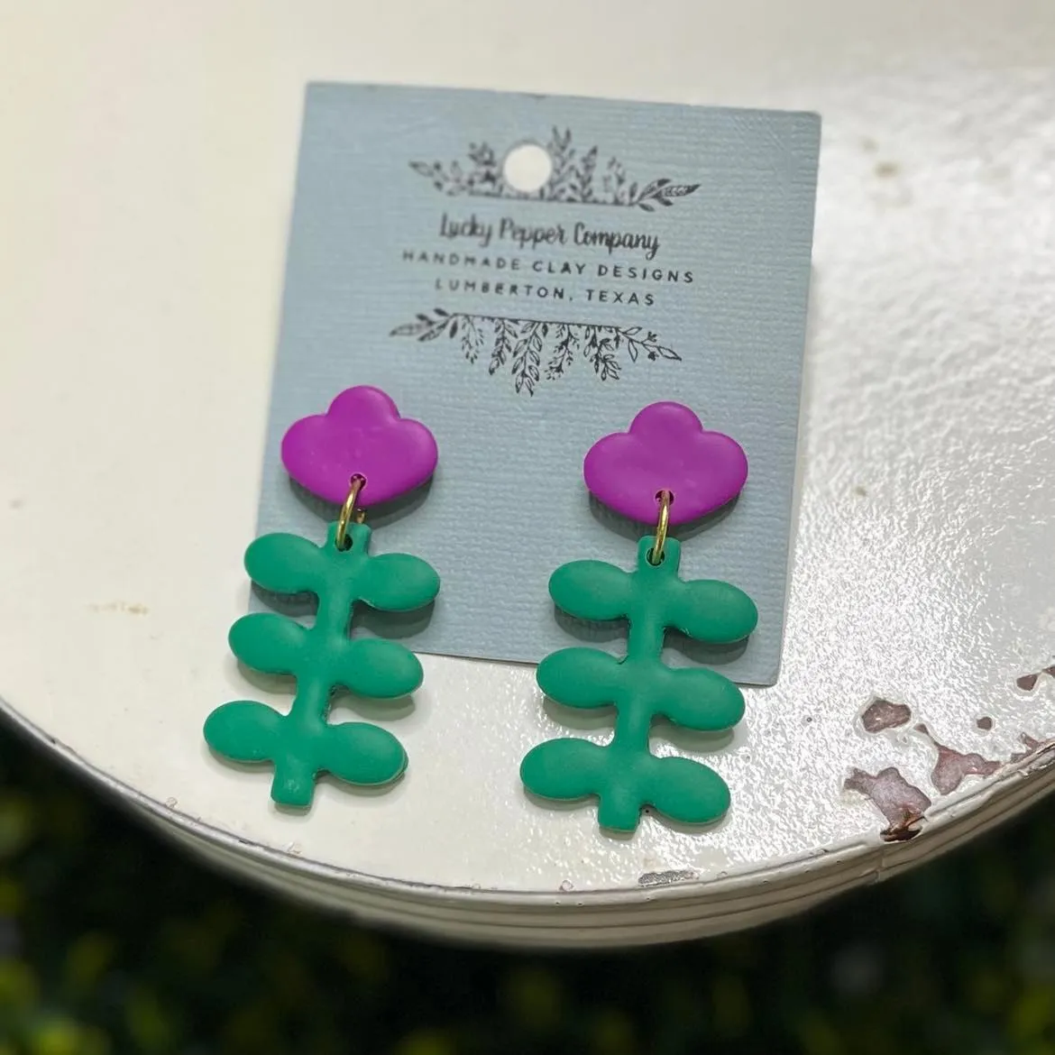 Lucky Pepper Flower Clay Earrings