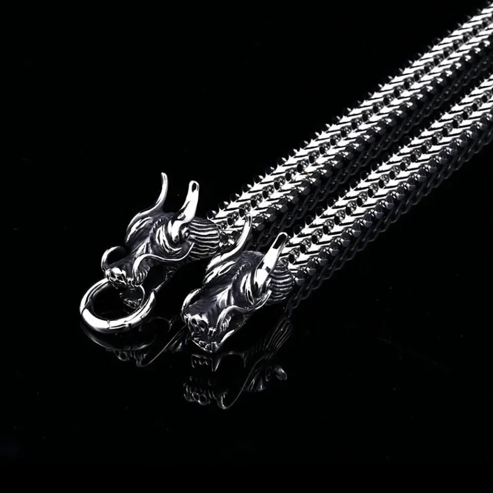 Men and Women Vintage Punk Stainless Steel Dragon Head Bracelet