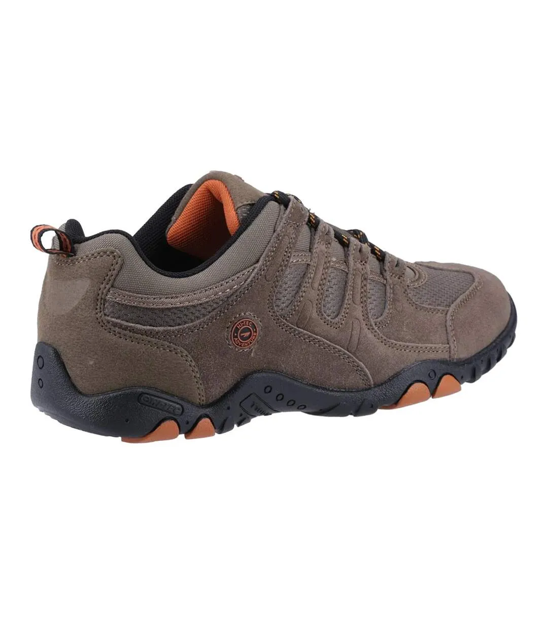 Mens quadra ii suede walking shoes taupe/burnt orange Hi-Tec