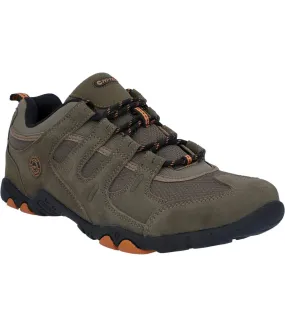 Mens quadra ii suede walking shoes taupe/burnt orange Hi-Tec