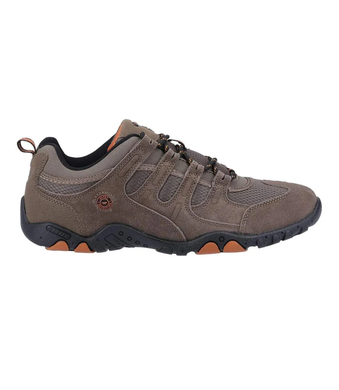 Mens quadra ii suede walking shoes taupe/burnt orange Hi-Tec