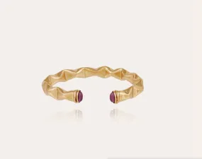 Moki cabochons bangle bracelet gold