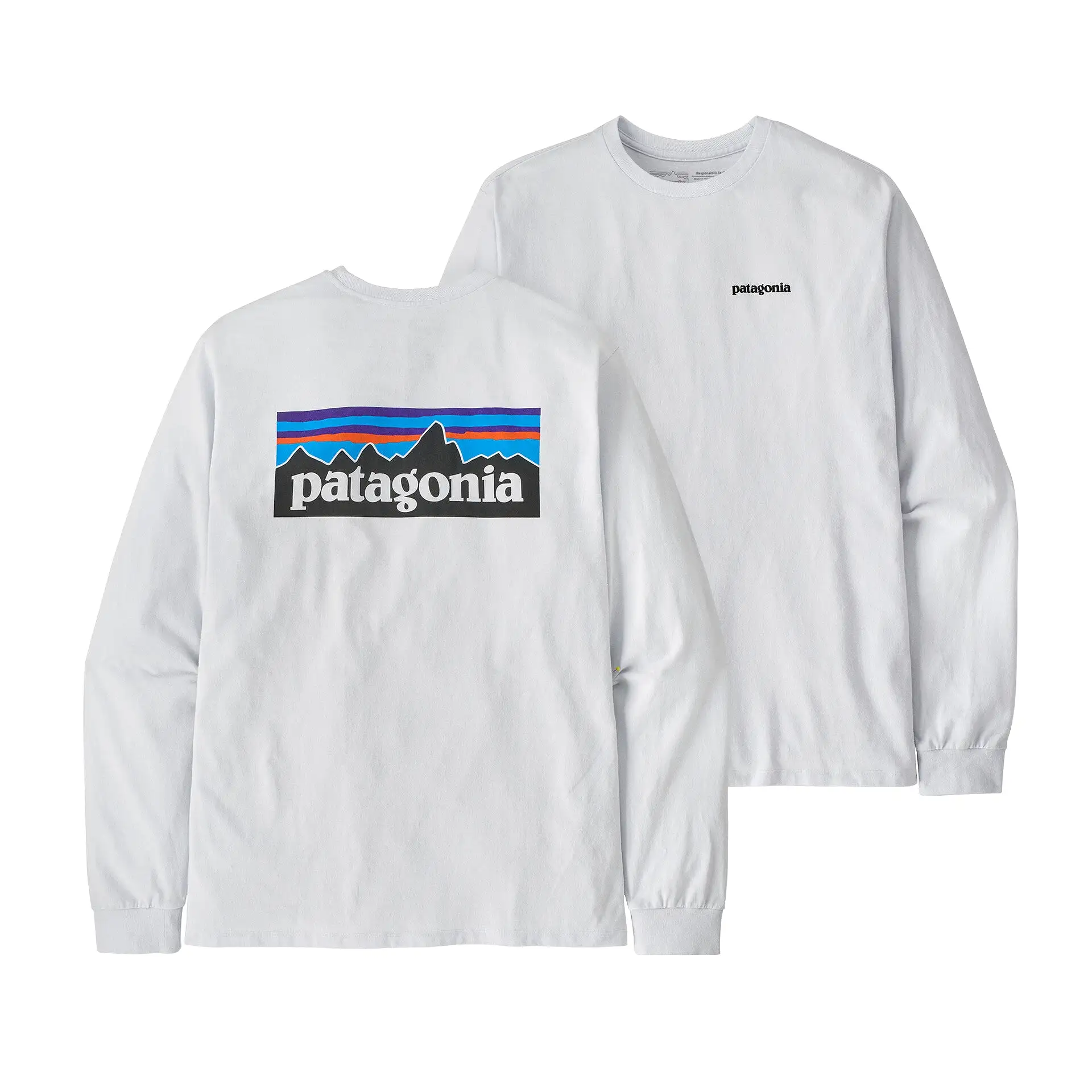 M'S L/S P-6 LOGO TEE WHITE