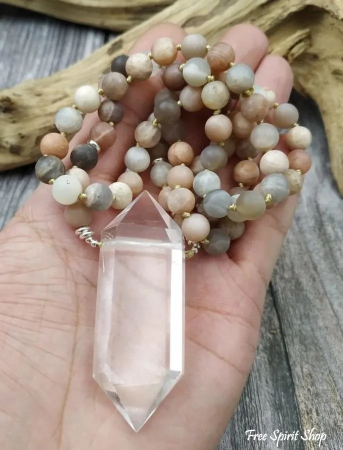 Natural Jasper & Clear Quartz Necklace