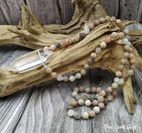 Natural Jasper & Clear Quartz Necklace