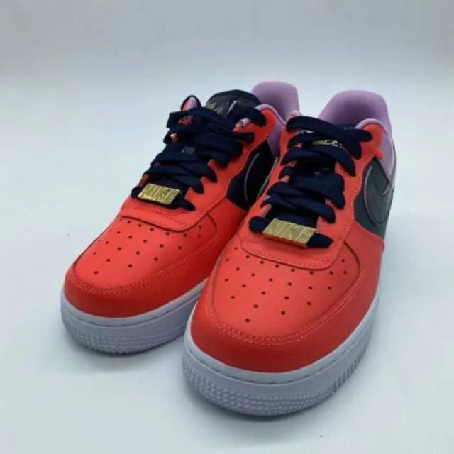 Niike air force 1 '07 cuban link shoes women 7.5 cz8100-600 gold chain pink af1