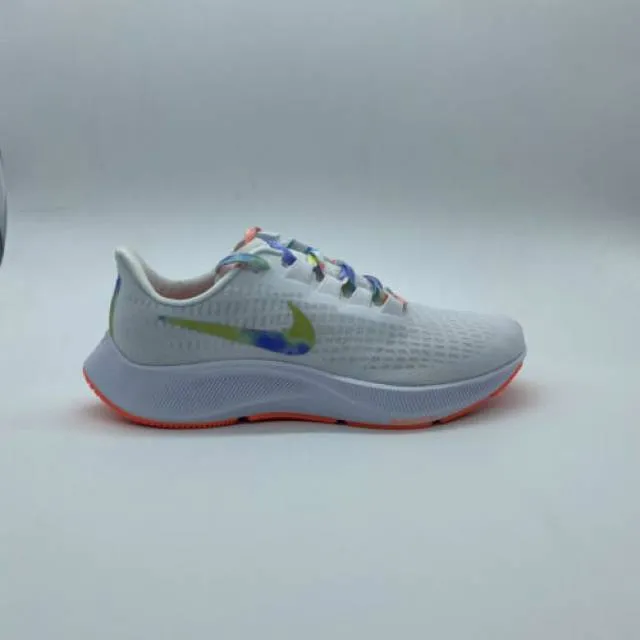 Niike zoom pegasus 37 white multicolor running shoes dd9667-100 women's sz 8.5