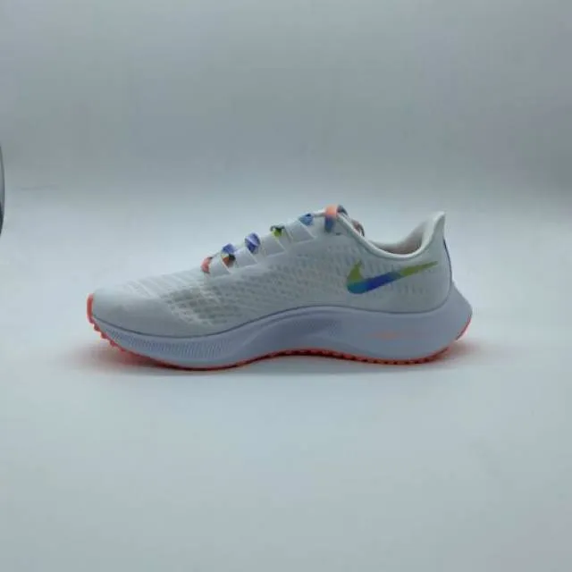 Niike zoom pegasus 37 white multicolor running shoes dd9667-100 women's sz 8.5