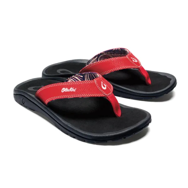 Olukai Men's Ohana Red Lava / Black