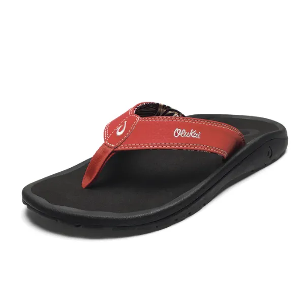 Olukai Men's Ohana Red Lava / Black