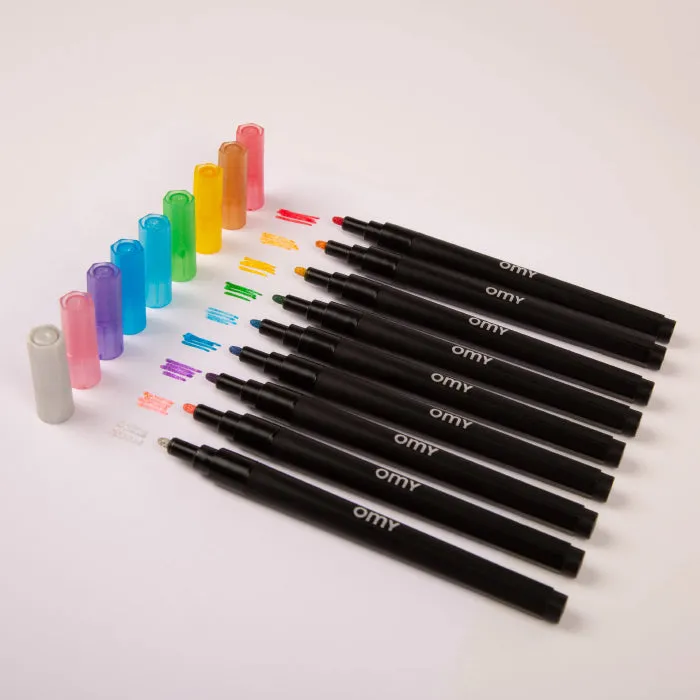 Omy Set Of 9 Glitter Markers